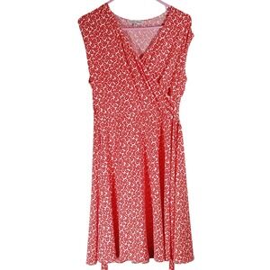 Hudson Harper Floral Sleeveless Faux Wrap Dress Large L V-Neck